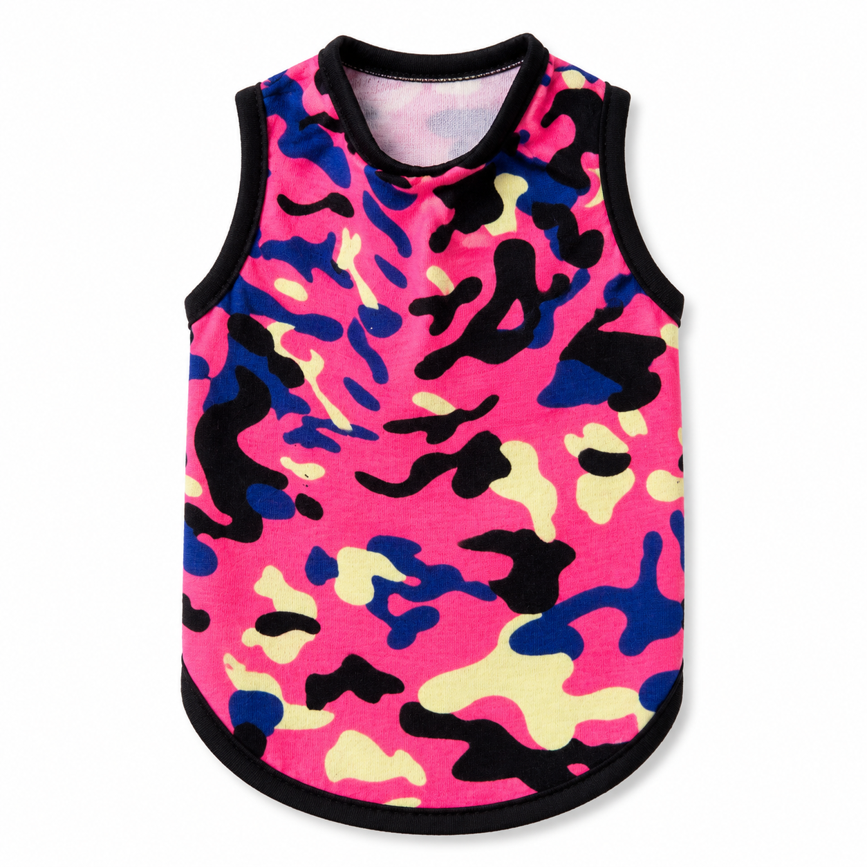 polera de algodón camuflada color rosado y azul   S