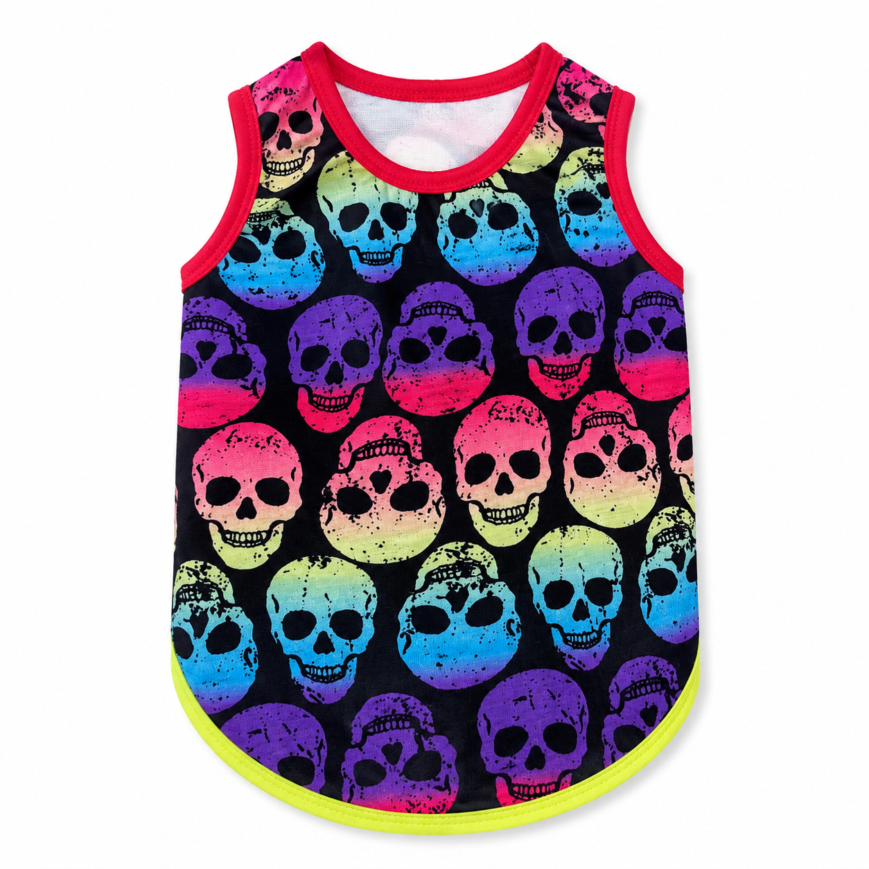 polera de colores con calaveras talla L