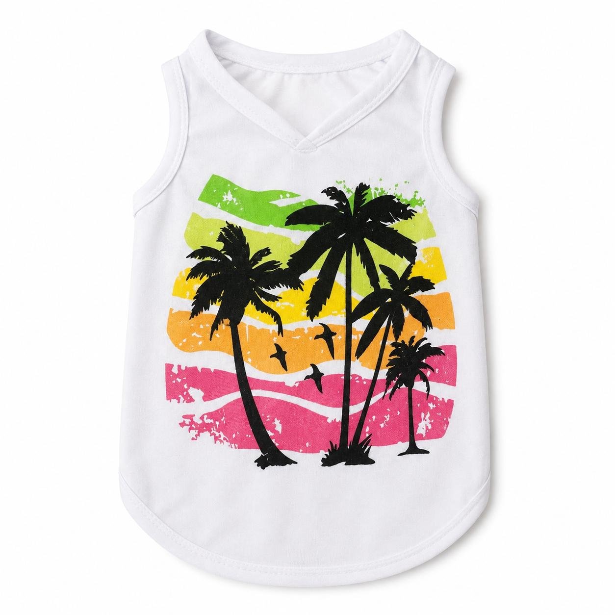 polera blanca con palmera talla M