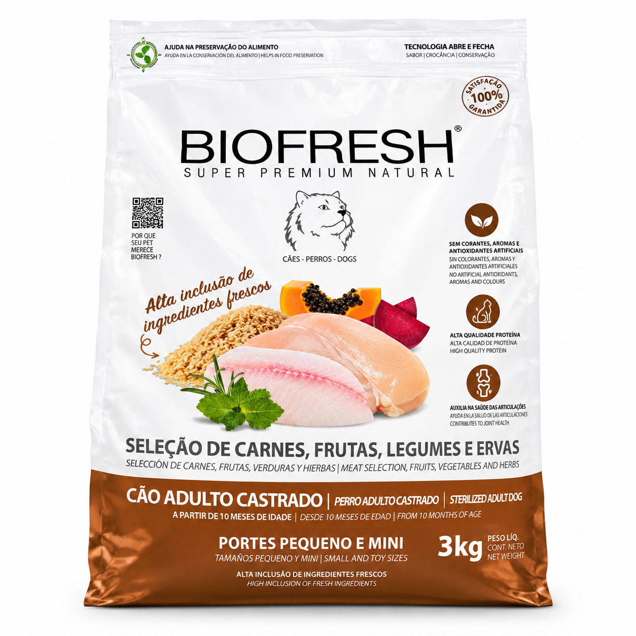 Alimento biofresh para perros adultos castrados 3 kilos