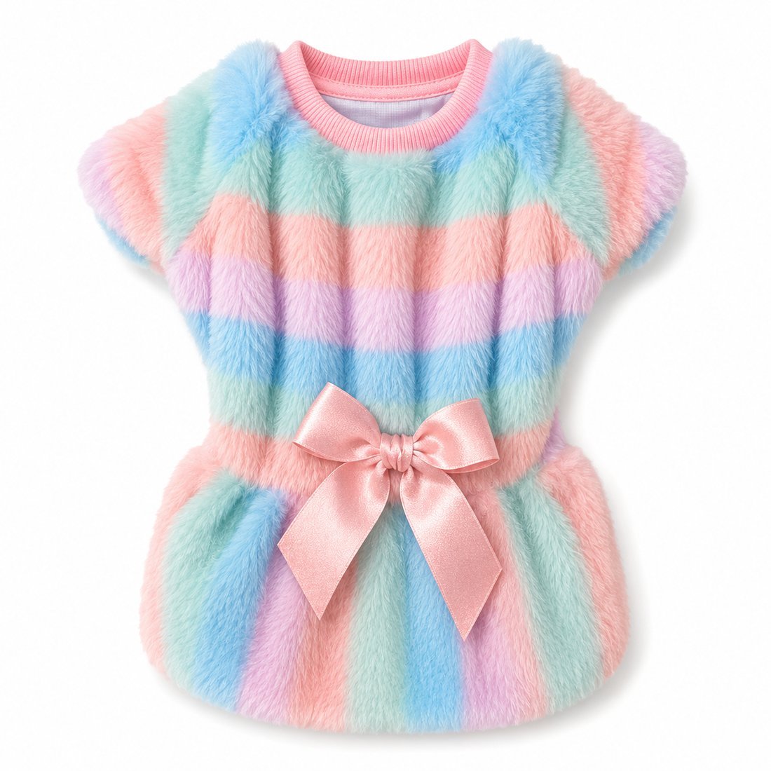 Vestido Polar Arcoíris con Moño talla M